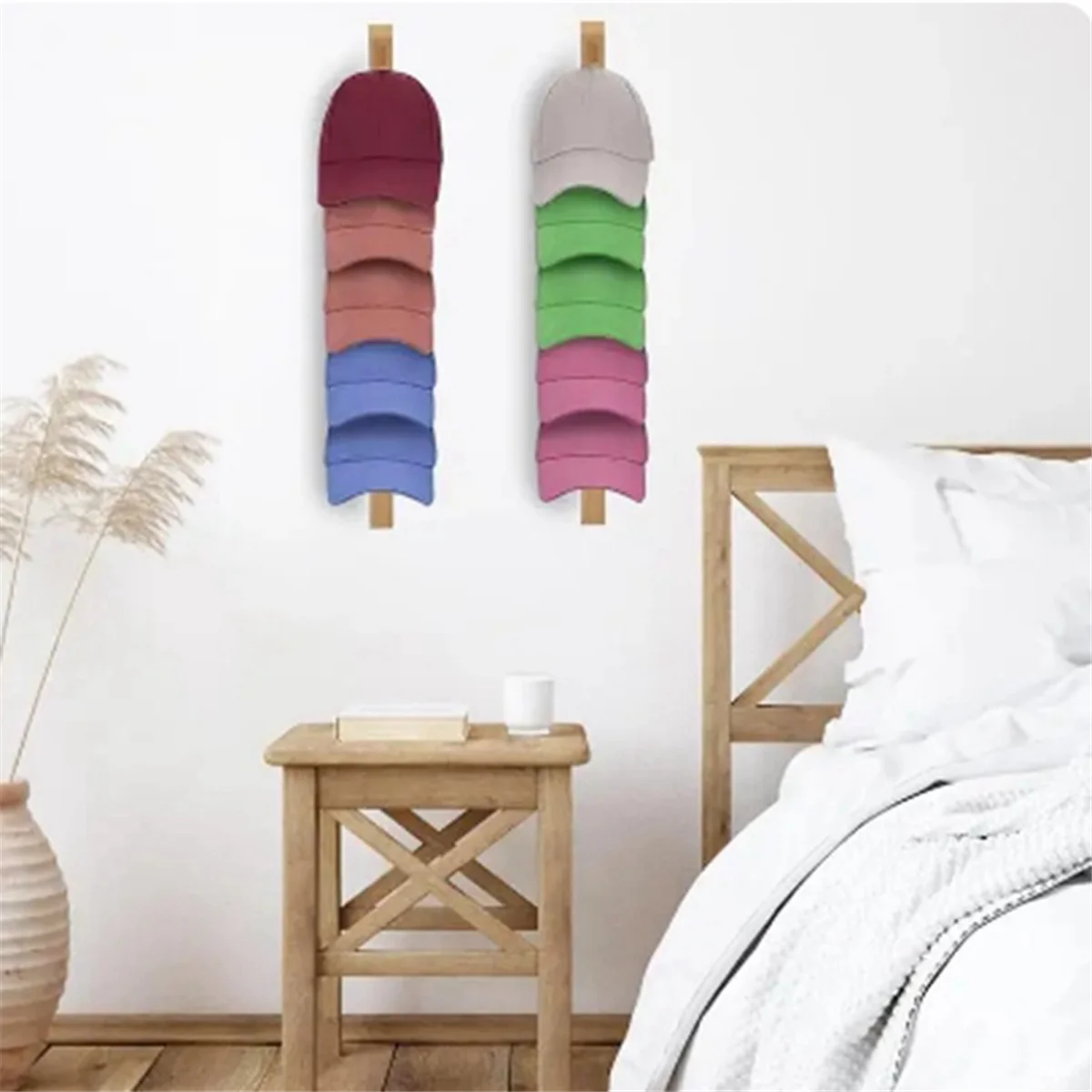 野球帽用木製帽子ハンガー、陳列棚付きホームセービングオーガナイザー、木製カラー