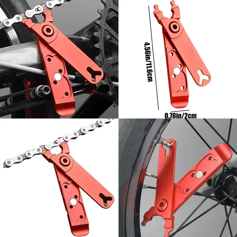 Bicycle Missing Link Plier Tool Tire Lever Missing Link Box Bicycle Master link Plier Valve Tool 4 in 1 Multifunction Tool