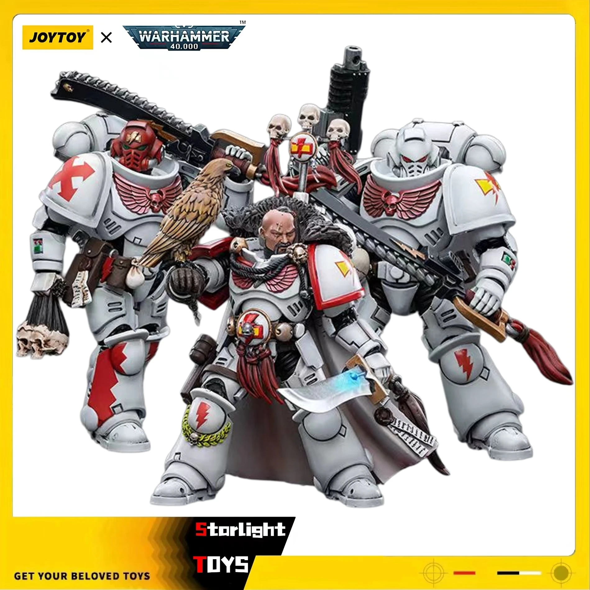 

JOYTOY Warhammer 40K White Scars Captain Kor'sarro Khan Assault Intercessor Sergeant Tsendbaatar Brother Batjargal 1/18 Action