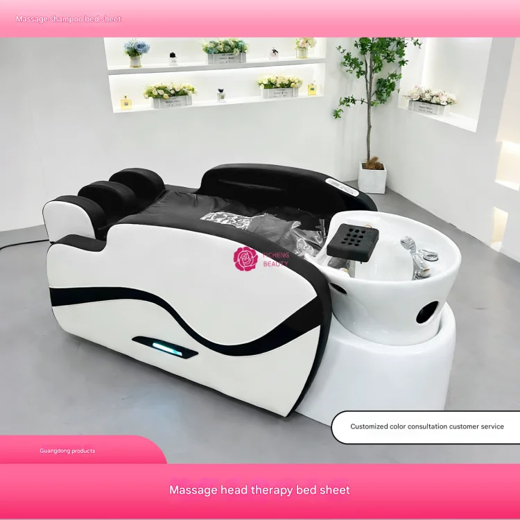 Yicheng Professional Comfortable Massage Shampoo Bed Durable with Steaming Water Circulation Function for Head Spa Equipment