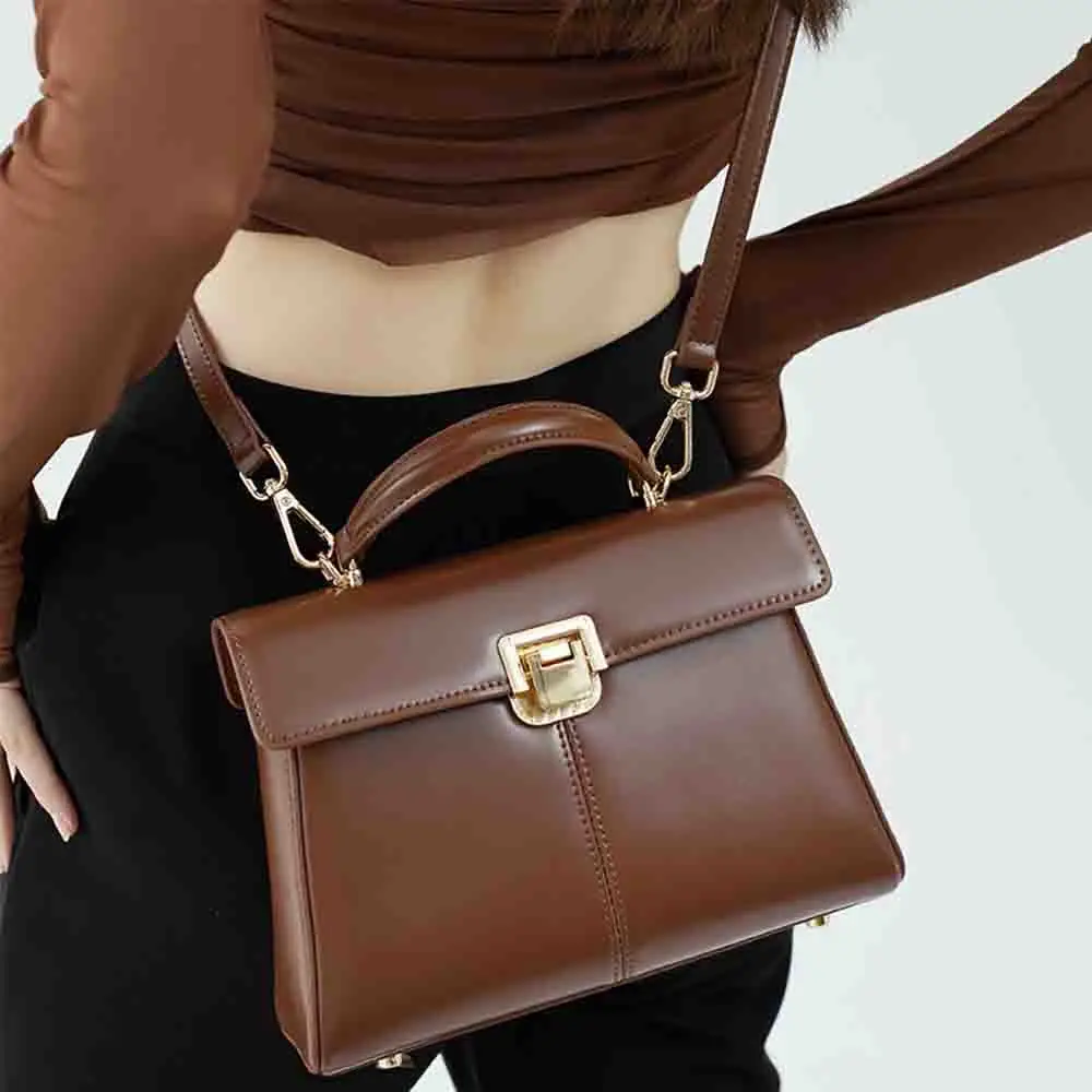 Motingsome Top Quality Cowhide Women Satchel Bags Luxury Genuine Leather Shoulder Small Square Bags Ladies Sac A Main 2023 New