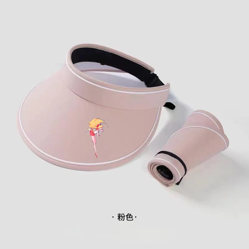Sailormoon Sun Visor Hat for Women UV Protection Cycling Wide Brim Foldable Travel Slimming Face Beach Hiking Park Empty Top Cap view 2