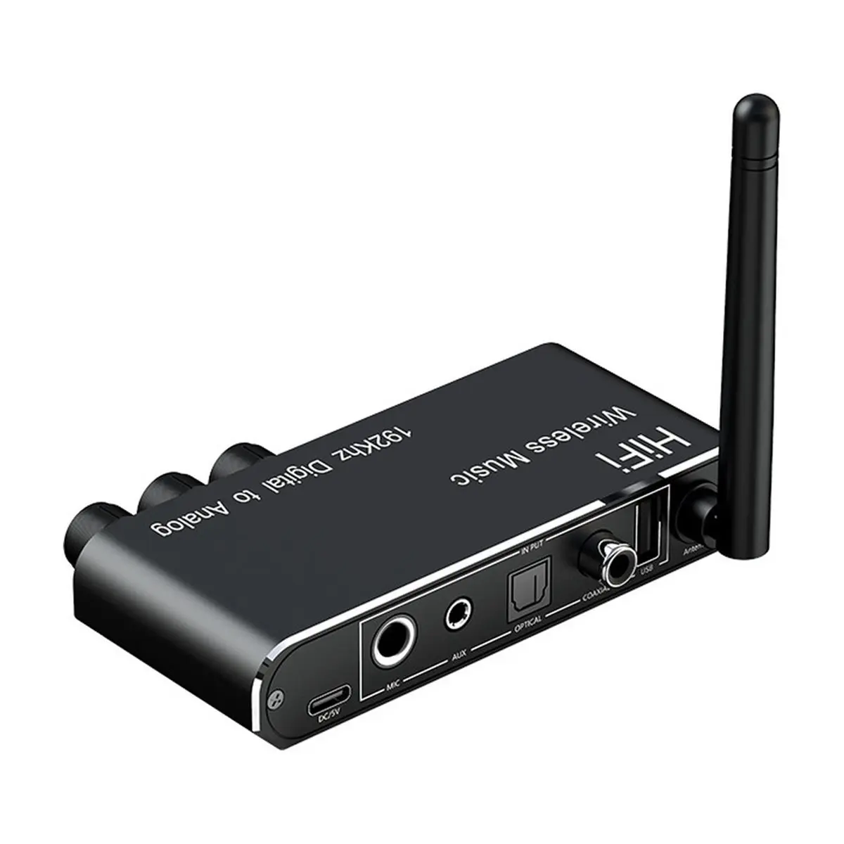 Sound Receiver Converter Bluetooth6.0 Optical Coaxial USB Inputs to AUX Output Digital to Analog Converter
