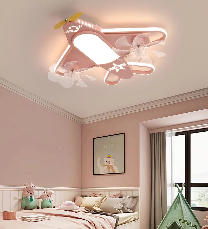 Imagem -02 - Modern Led Ceiling Fans For Childrens Room Iluminação Interior Iluminação Lustres Dimmable Lights Remote Decor Study Dining Living Bedroom