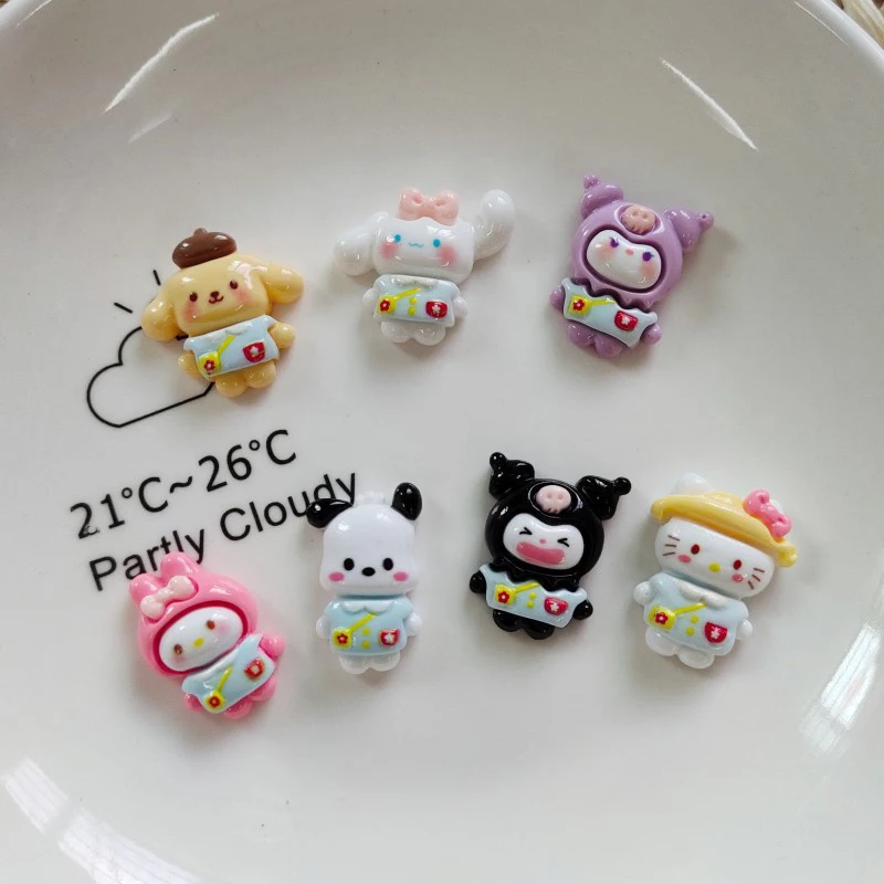 Sanrio-Pingente DIY caseiro com cola creme, Resina Caseiro Acessórios, Caso do Telefone Móvel, Kindergarten Hair Accessories, 10 PCs