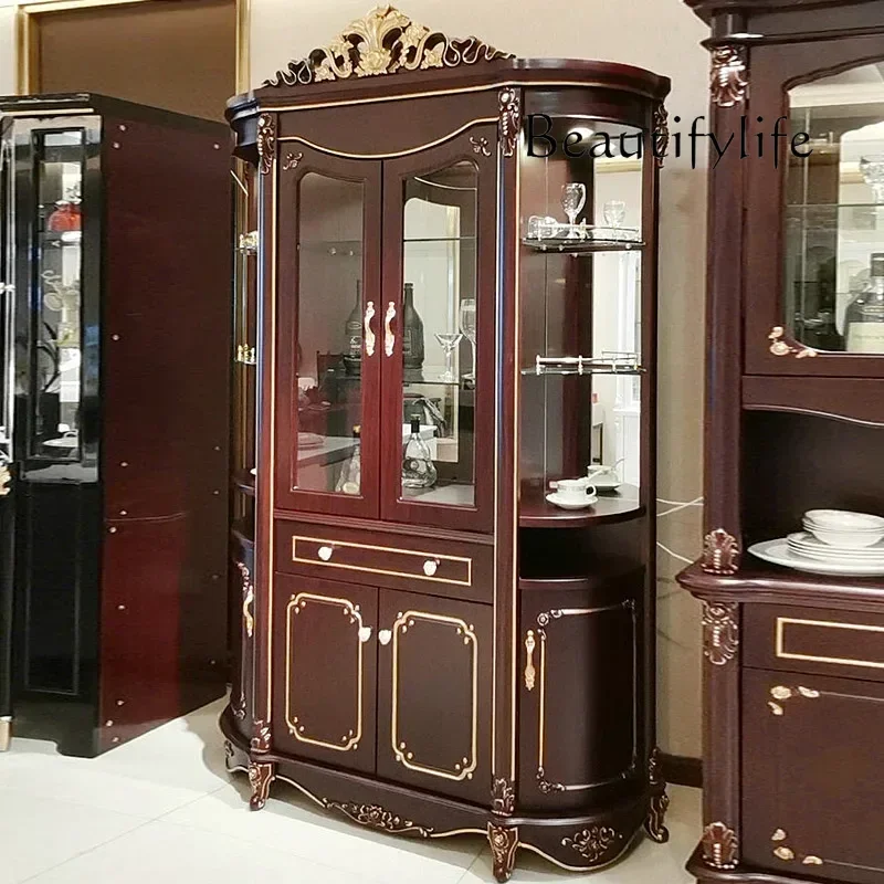 

J Классический королевский барный шкаф из цельного дерева, дубовый шкаф для хранения вина, деревянный шкаф для мебели для гостиной