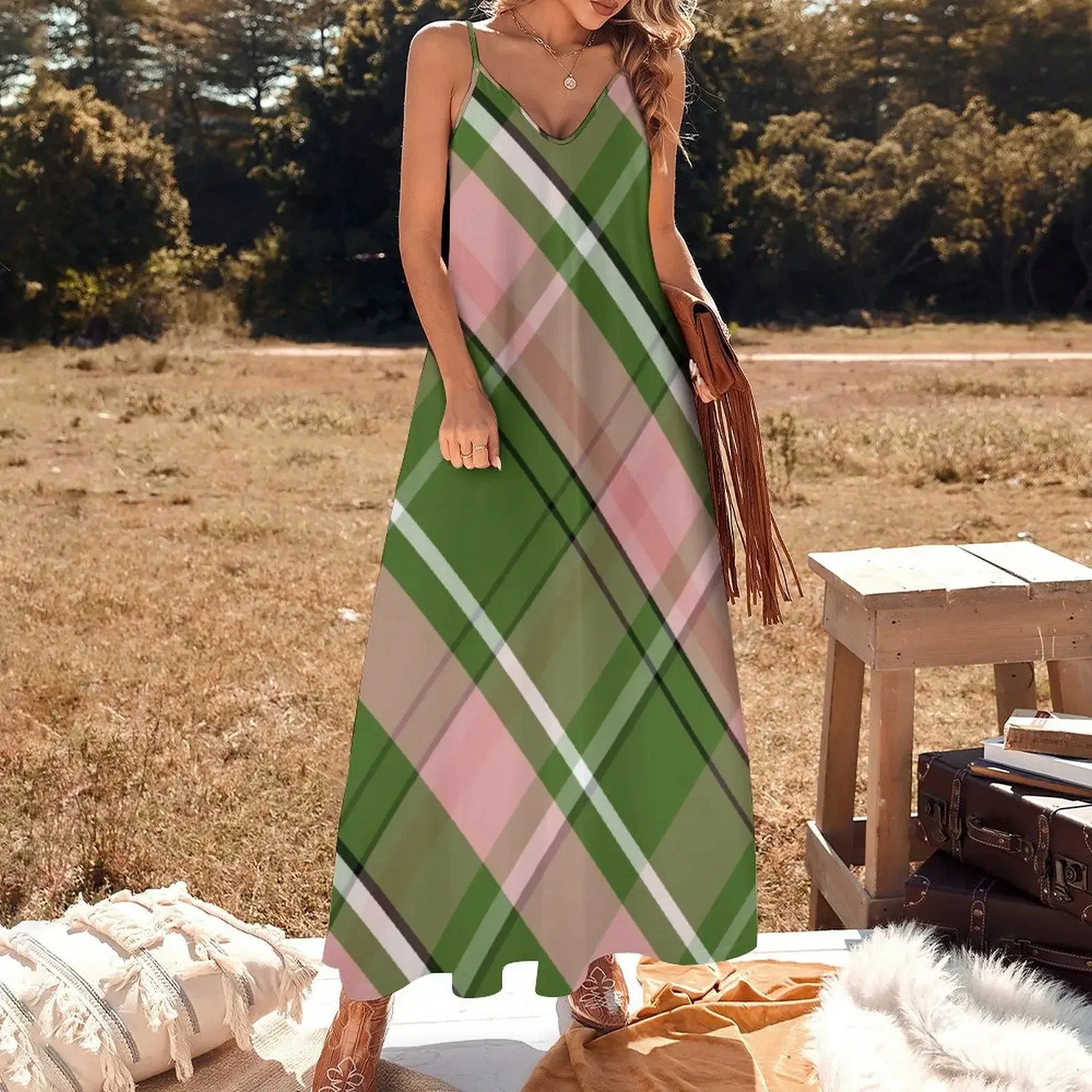 Robe de RhPreppy à carreaux pour femmes, rose et vert, fibrodress, vêtements pour femmes