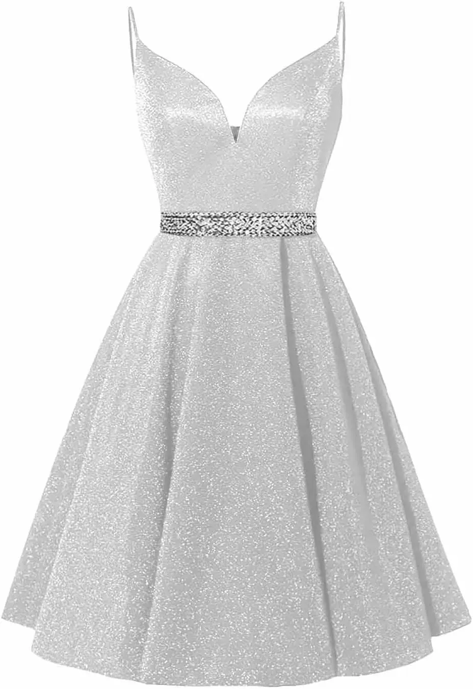 

Сверкающие короткие платья для встречи выпускников на бретельках для подростков, коктейльное платье с V-образным вырезом и бисером, вечерние платья выше колена, мини