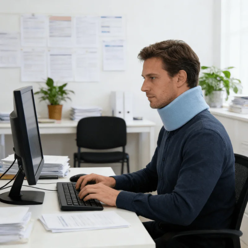 Adjustable Cervical Neck Support Sponge Neck Brace for Sleep Breathable Comfortable Neck Protector Sleep Aid Neck Pillow