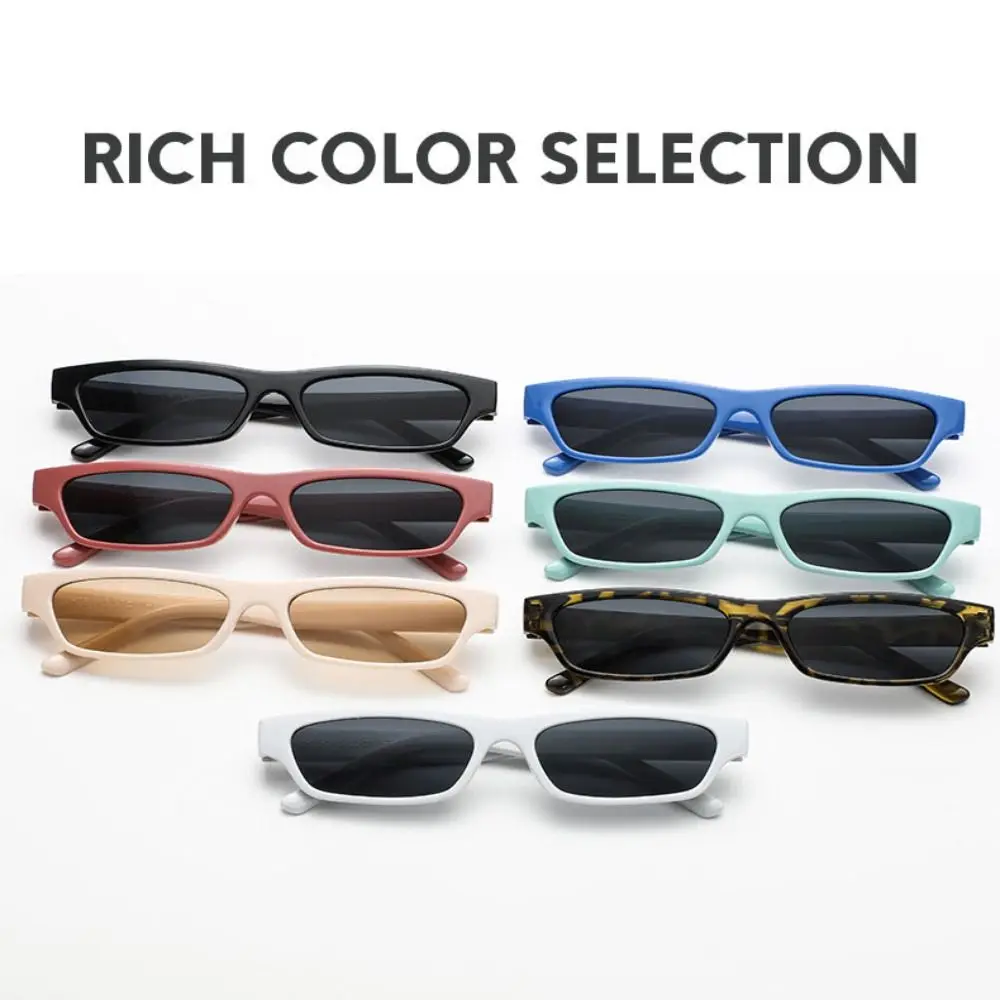 Punk Small Frame Sunglasses Black Driving Glasses Eye Protection UV400 Eyewear for Women Men Block Glare Street Photos Decor