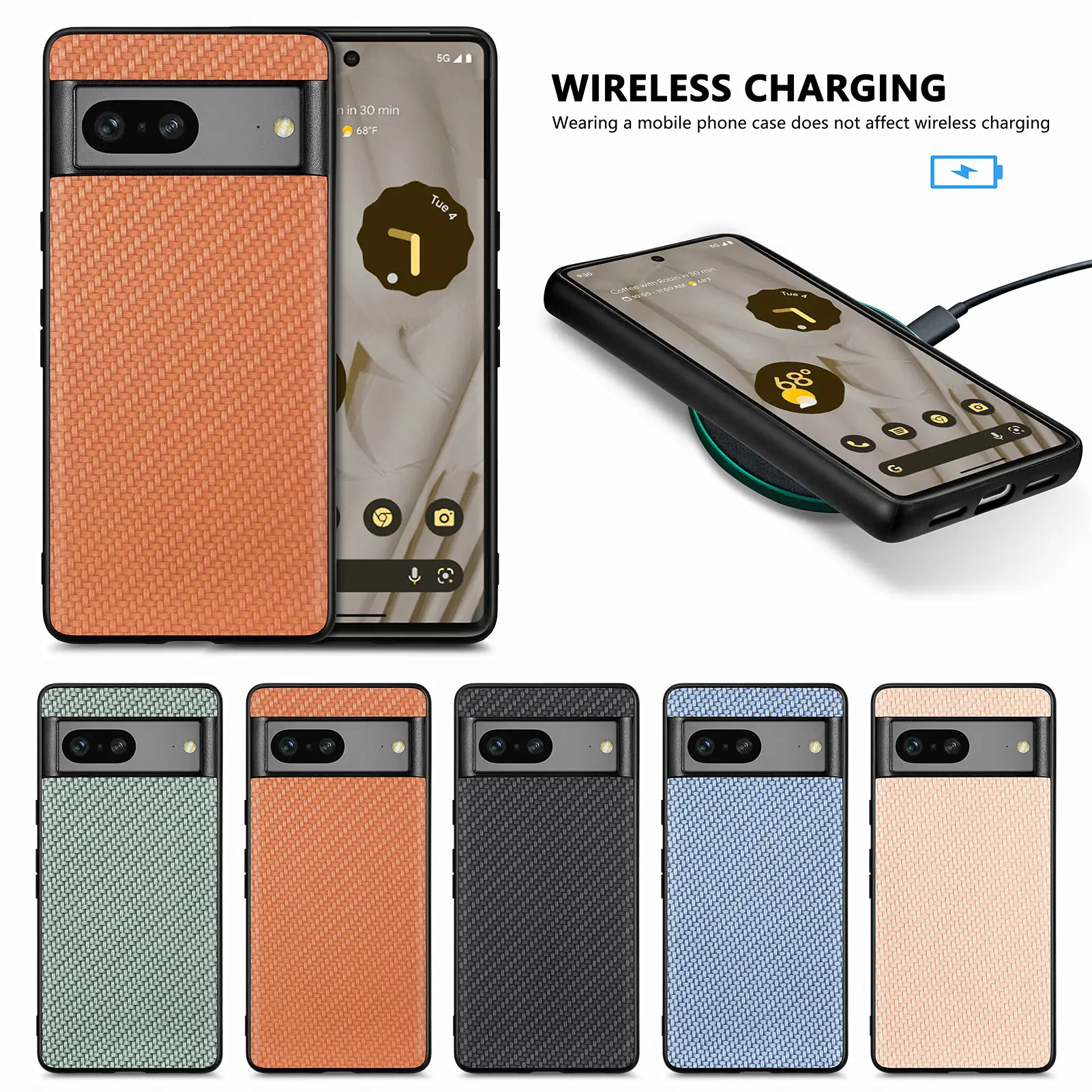 Carbon Fibre Case for Google Pixel 7 Pro Soft Silicone Back Cover Slim Fit Pixel7 7Pro Pixel7Pro Camera Shockproof Bumper Fundas