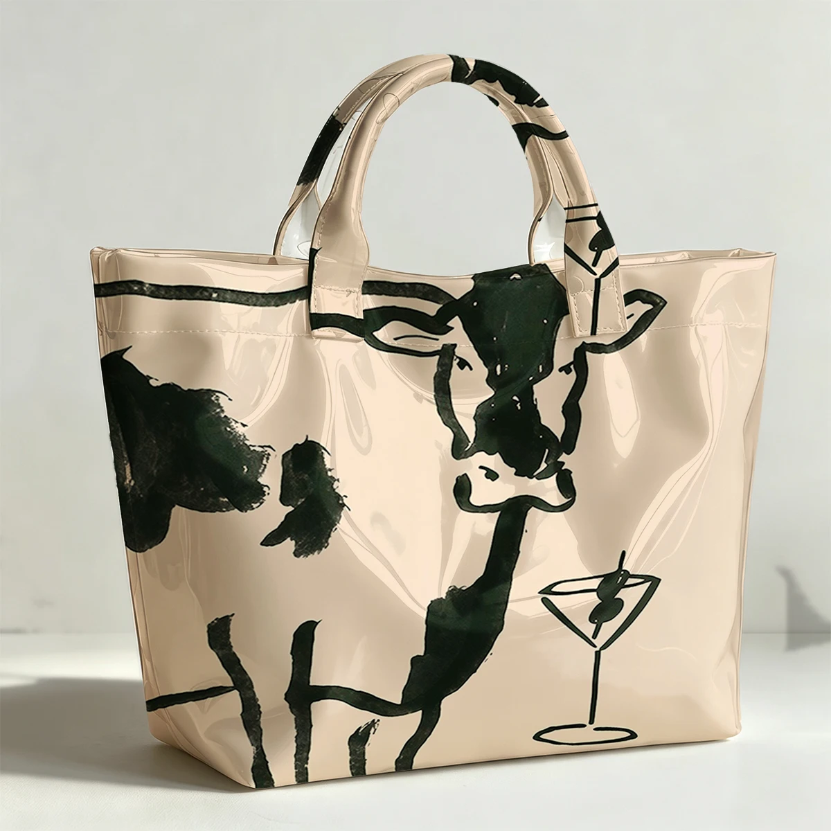 MOOTINI PVC Tote Bag Waterproof Transparent Jelly Bag Beach Bag Tote Pouch Bow Handbags Storage Bag