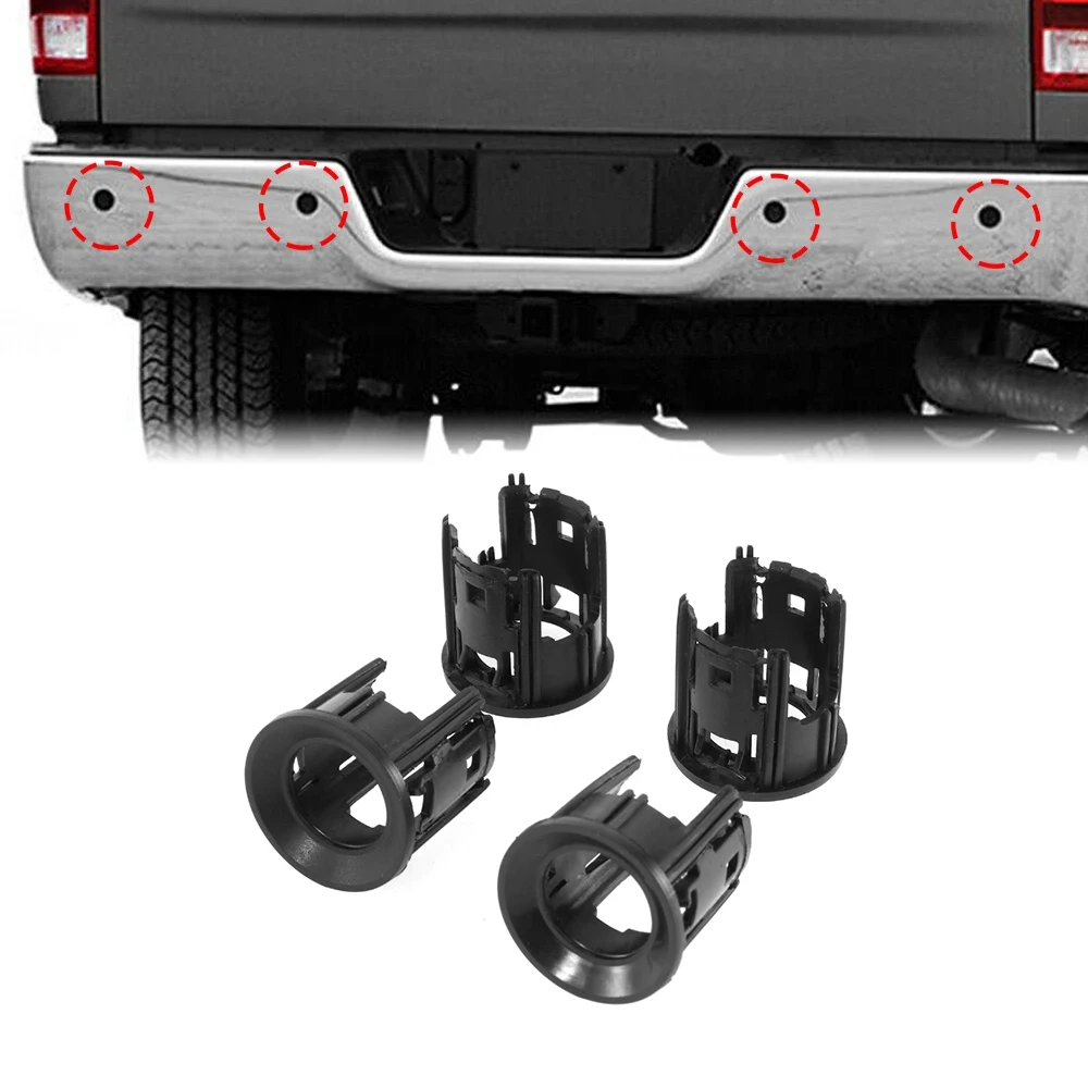 4pcs Rear Bumber Parking Assist Sensor bracket Bezels ABS For Dodge Ram 1500 2500 3500 2016-2018 / 2019-2022