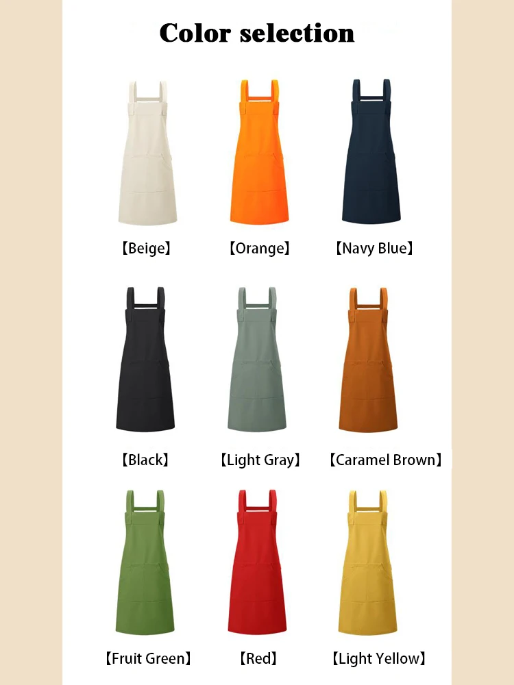 Apron Kerja Profesional dengan Tali Silang, Nyaman di Bahu, Bahan Bernapas dengan Penyesuaian Fleksibel untuk Pemakaian Lama di Dapur yang Panas