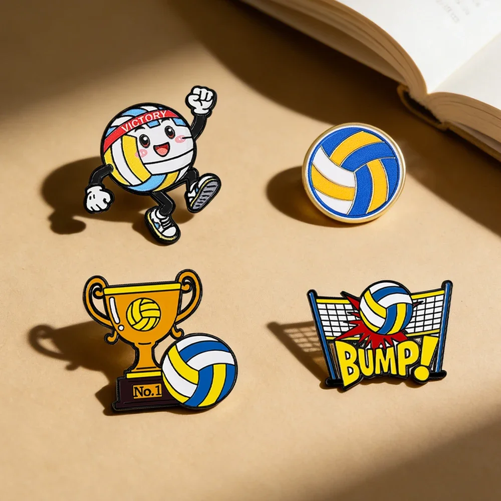

4pcs Football Player Enamel Brooch Creative Design Sport Metal Badge Punk Lapel Pin Jewelry Friend Gift