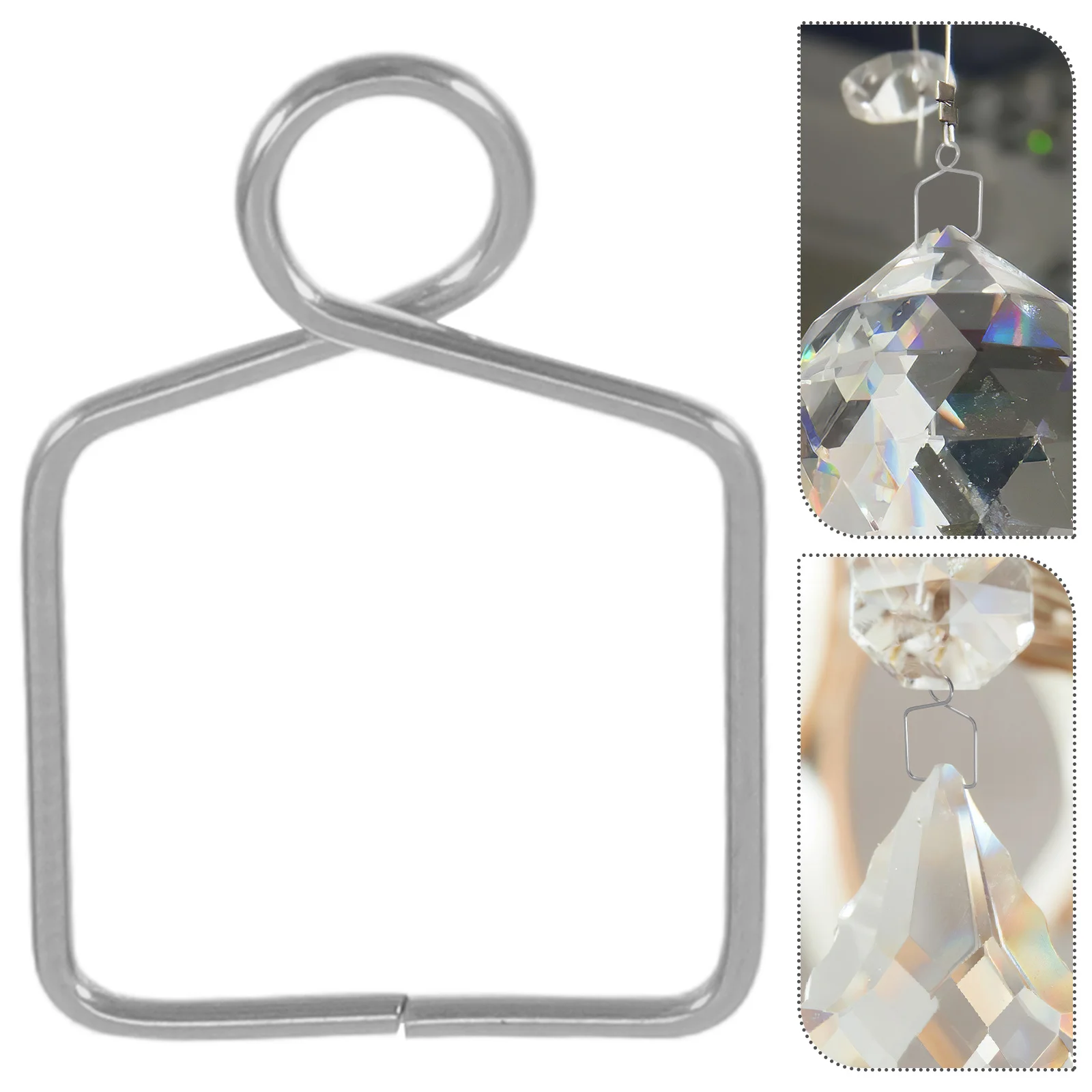 

100Pcs Chandelier Accessories 14Mm Silver Metal Clips for Crystal Prisms Fastening Connectors DIY Lamp Fixture Parts Hanger Pins