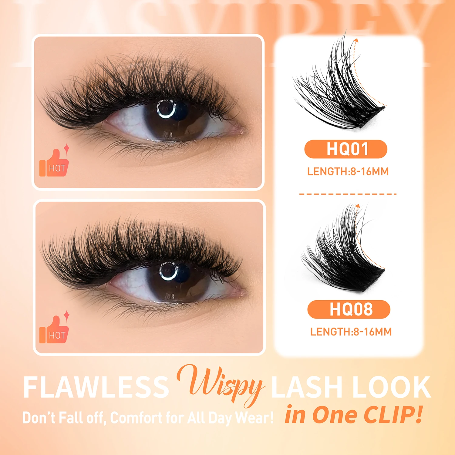 Lasvirey DIY Wimpers Extension Kit Pluizige Lash Clusters Set Individuele Wimpers Met Bond & Seal en Lash Pincet Make-up Thuis