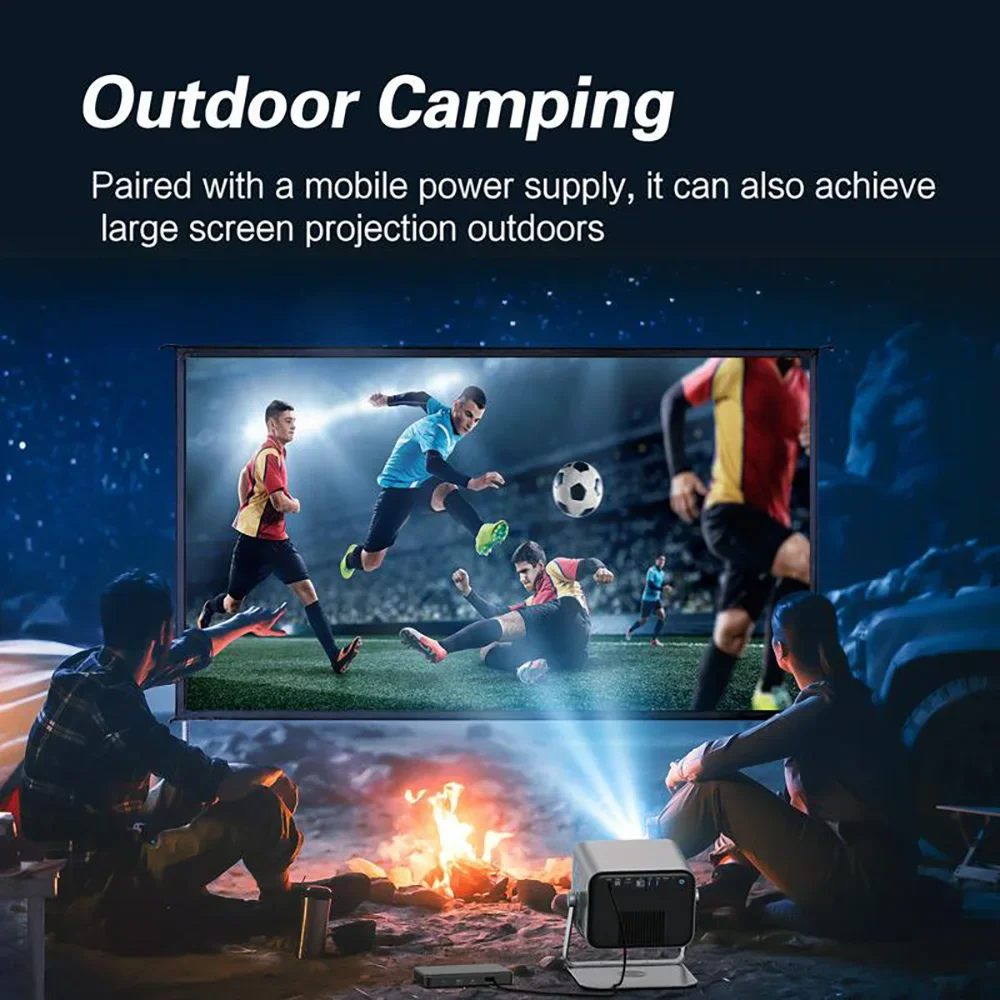 2025 X6 1080P Full HD Projector, LED 2200Ansi Lumens GTV Outdoor Video Projector with Full Auto DLP Link 3D 20W Speaker Beamer