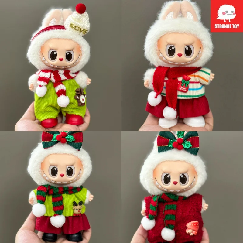 

Одежда для куклы Labubu, Рождественский наряд, костюм Санта-Клауса, комплект подходит для Labubu 1/2/3 поколения, мини-фигурки, брелок, кукла без куклы