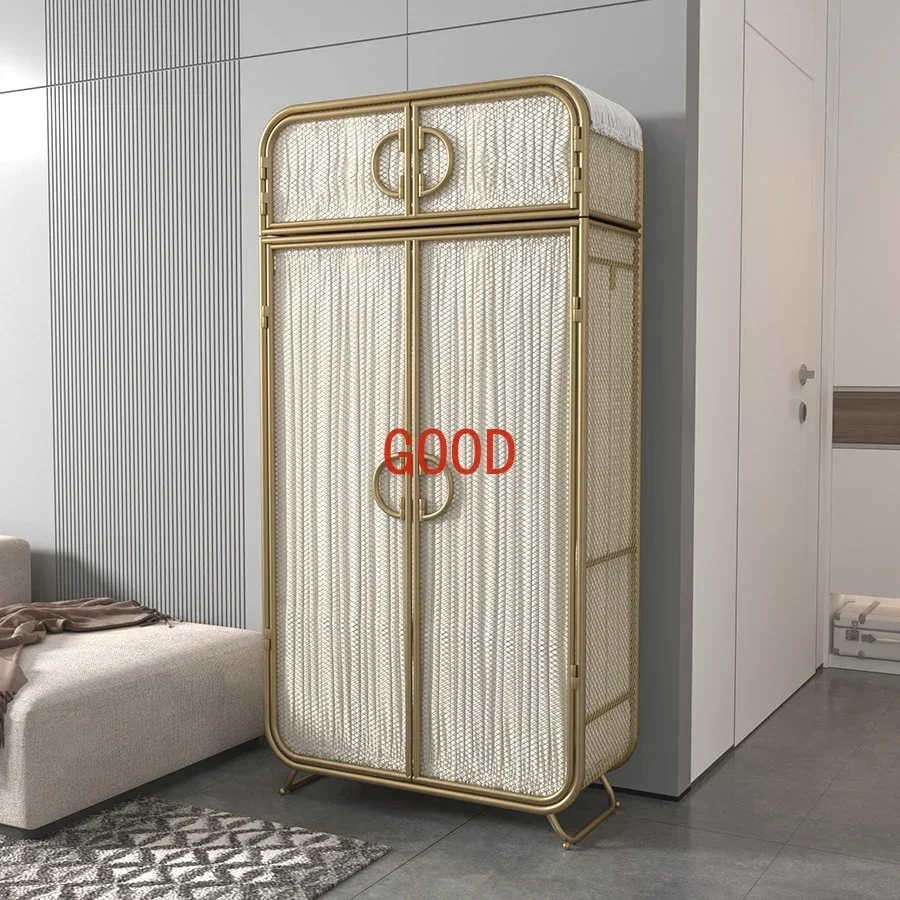 TAO Women Wardrobe Canvas Moving Wheel Organizer Girl White Vintage Nobs Moldproof Storage Closet Jewelry Box Kast Bedroom Furni