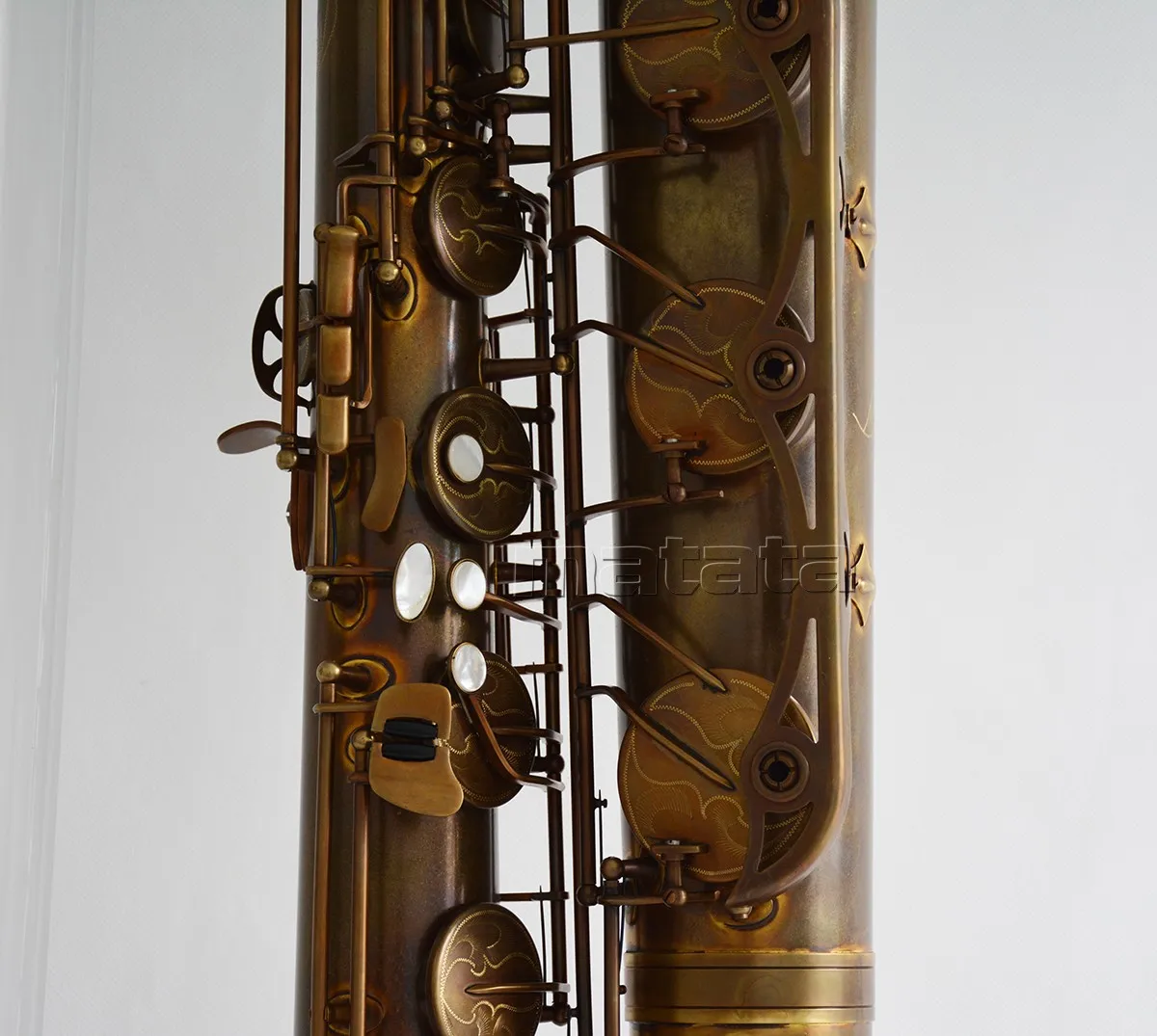 High quality Retro-Style Baritone Saxophone with Two Necks, Low A Tuning