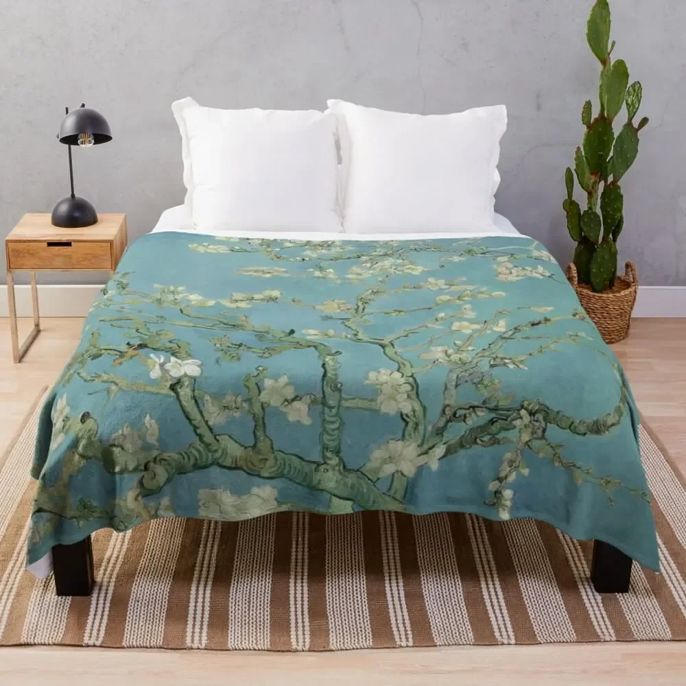 

Almond Blossom Throw Blanket Warm valentine gift ideas Summer Beddings Quilt Blankets