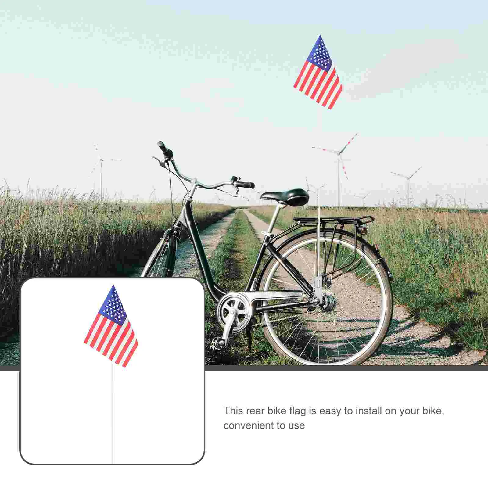 Handle Fiber Rod Bicycle Flagpole Child Kid Bike Holder Polyester Plastic Cycling Accessory Flags with for Safety