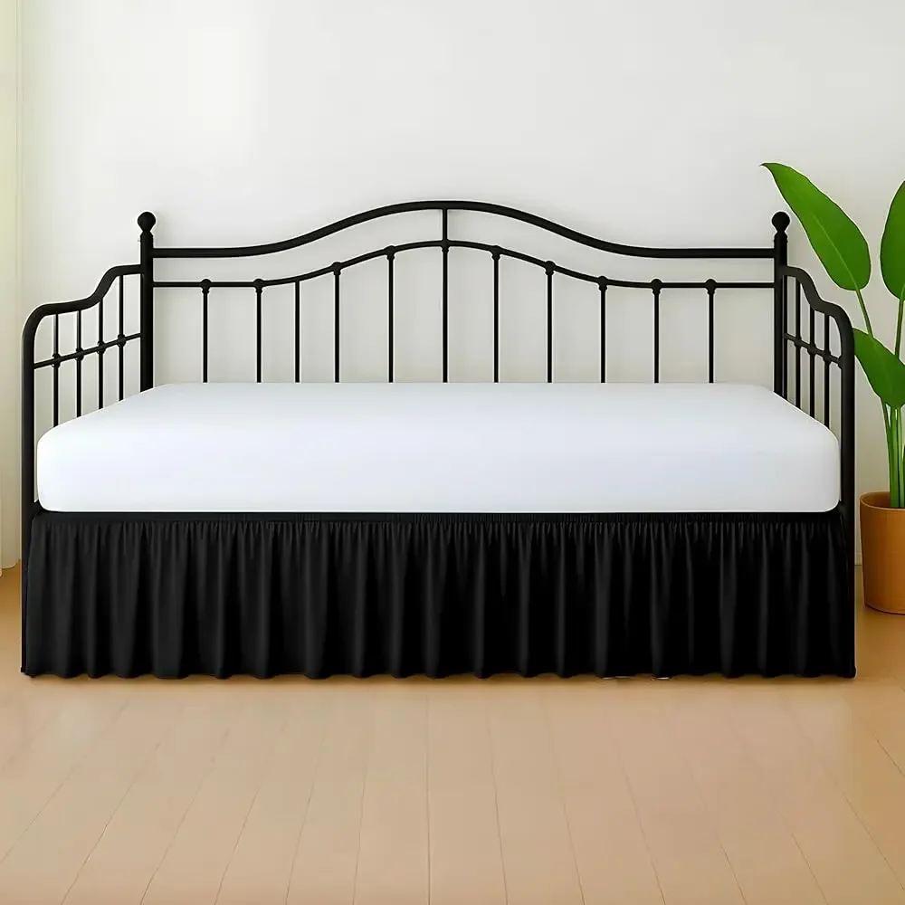

Покрывало-юбка для дивана SGI Bedding, 14 дюймов, с оборками, размер Twin - 3-сторонняя сборчатая оборка с классическим дизайном, для платформенных кроватей