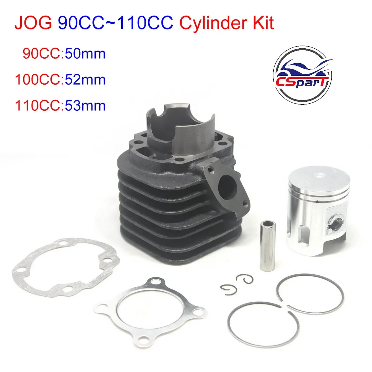 50mm 52mm 53mm zestaw otworu cylindra dla JOG 90CC 100CC 1P50QMF 1P52QMG Kazuma ATV Buggy skuter części