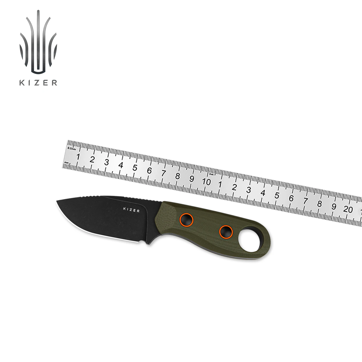 Kizer Fixed Blade Knife Beaver 1078A1/1078A2 D2/Nitro-V Steel Blade with G10/Micarta Handle Fixed Knife