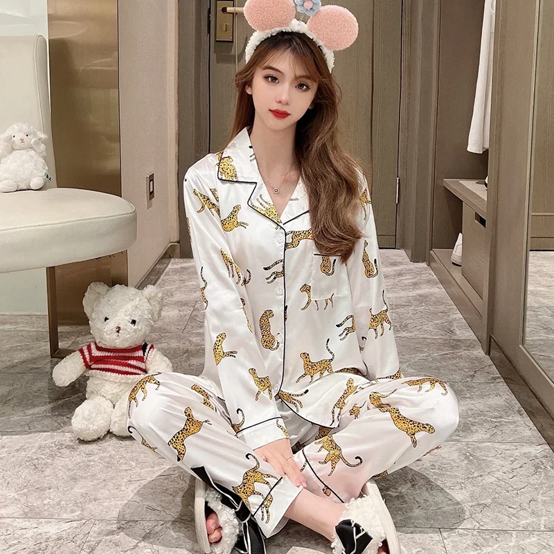 Aesthetics Fashion Trendy Graphic Women\'s New Pajamas Classy Art Print Lady Sleepwear 2024 New Spring Casual Female Lounge Y2k