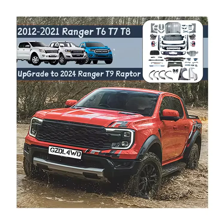 توم AutoPickup 4x4 الملحقات الخارجية المصد الأمامي ترقية طقم الجسم تجميل عدة صالح لفورد رينجر T6 T7 T8 إلى T9 2023 المدى