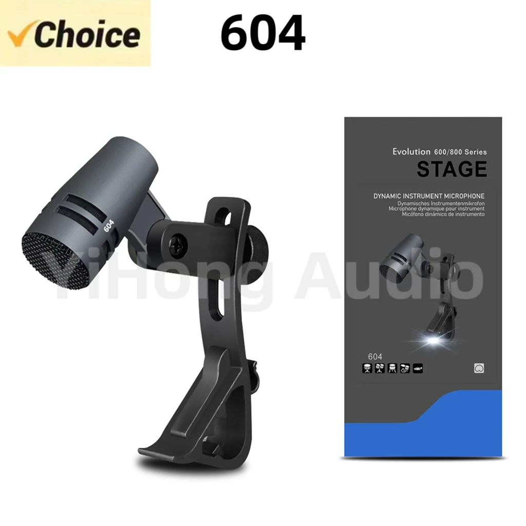 604 Tom Snare Evolution Series Cardioid Instrument Drum Microphone With Clip Arm Mount For Hot Selling