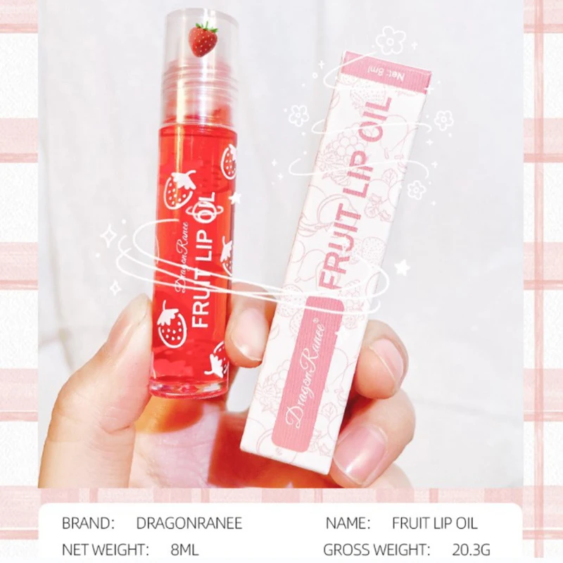 Brilho labial transparente de frutas, hidratante, redução das linhas labial, nutre, impermeável, duradouro, lábios líquidos, cosméticos