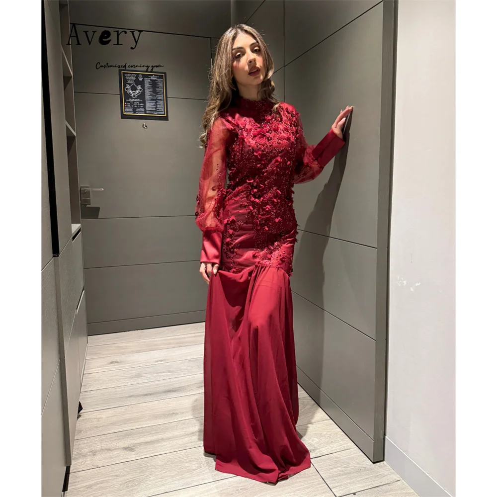 

Avery Custom Red Flower Fishtail Lace Evening Dresses Woman Elegant Woman Dress Luxury Party Dresses D/party Prom Dress 2025
