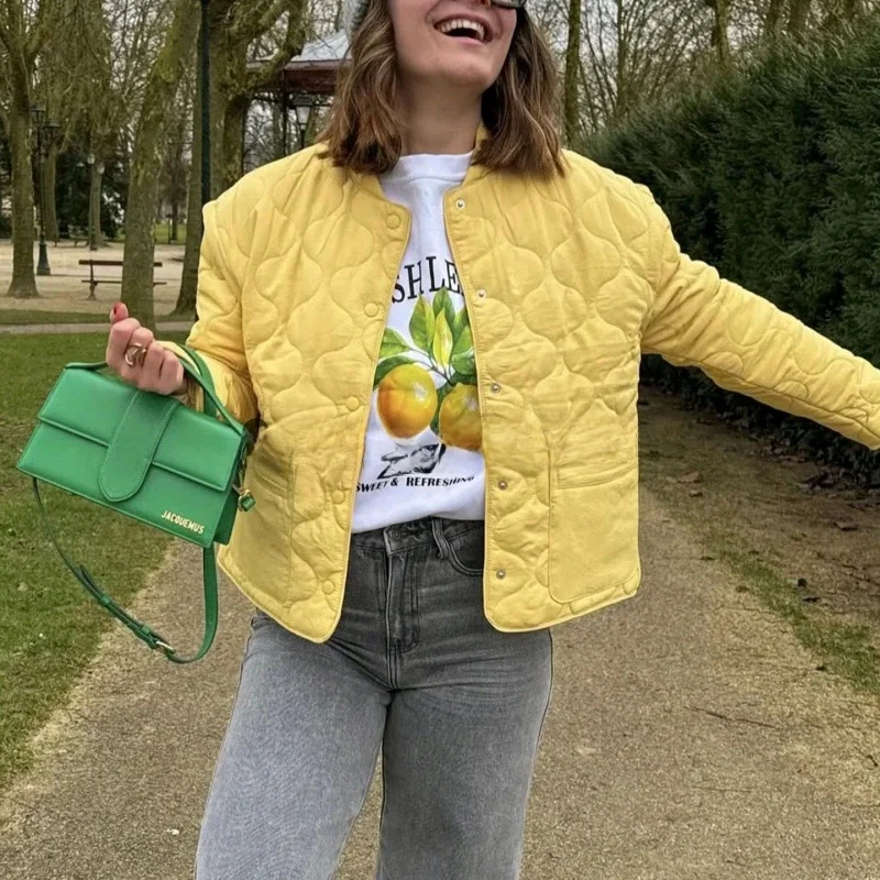 Automne nouveauté ample longue Sve rond Ne coton Jaet tapis pour femme blogueurs en Sle manteau d'extérieur décontracté