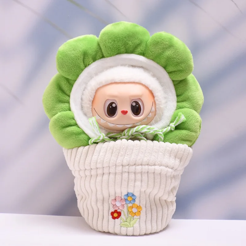 

Одежда для куклы LABUBU от 15 см, 17 см, аксессуары для одежды для куклы 1-го до 3-го поколения — многоцветный плюшевый горшок с подсолнухом, изысканный маленький подарок