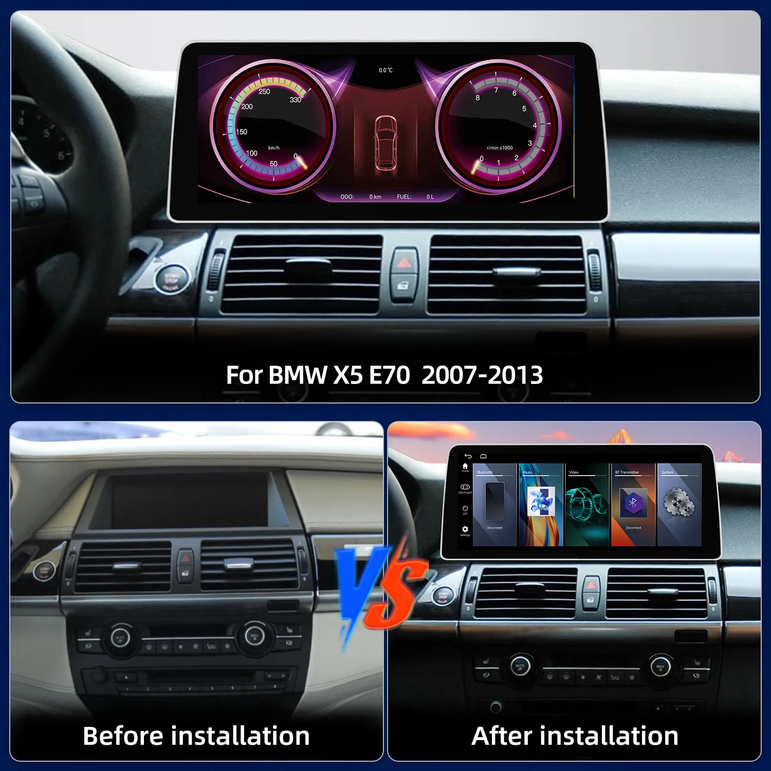 Upgrade 2400*900 For BMW X5 E70 CCC CIC 2007 To 2013 Car Multimedia Player Screen Modify Wireless Carplay Android Auto Car play