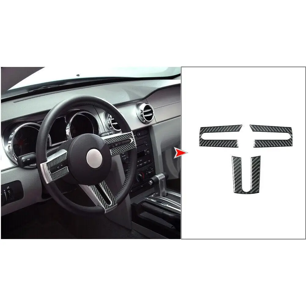 Cover Trim Steering Wheel Cover Front Interior Sticker Trim Truck Waterproof Accessories Carbon Fiber Practical