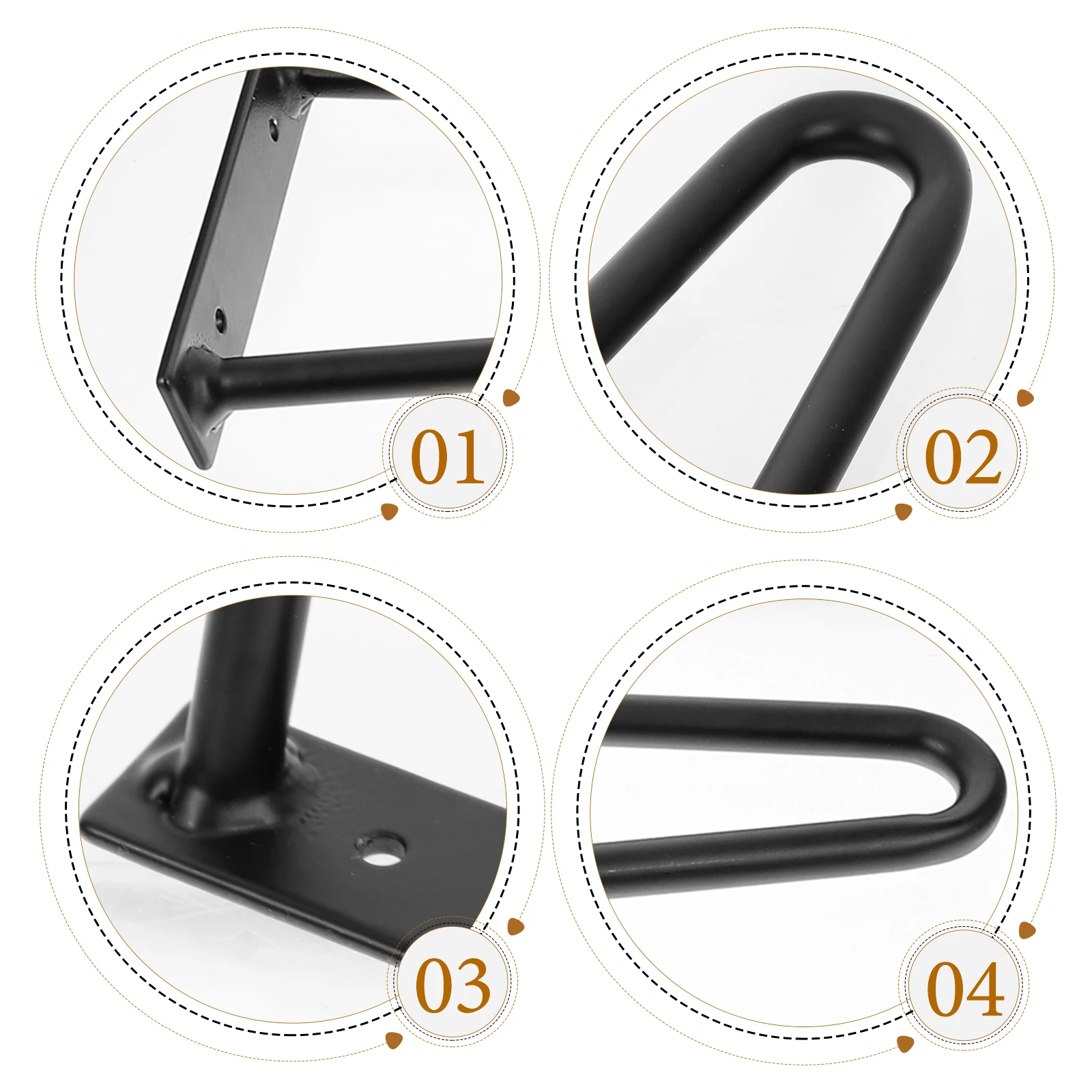 

2pcs U-Shaped niture Replacement Metal For Table Chair Sofa Bed Cabinet Sturdy Durable Black Minimalist Style Replacement