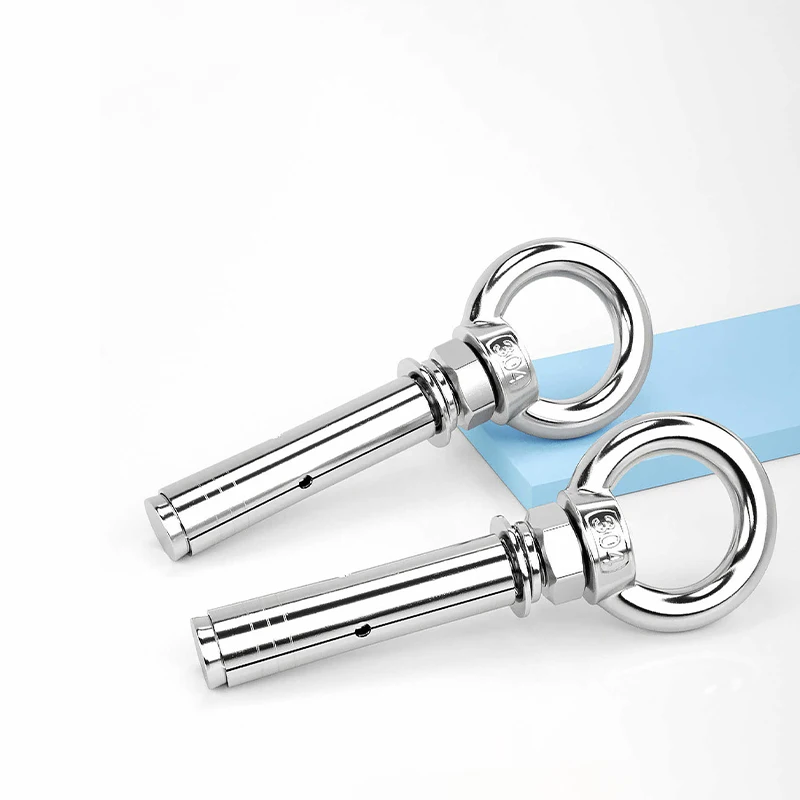 1-2pcs M6 M8 M10 - M20 Expansion Screw Hook Eyebolt 304 Stainless Steel Expansion Universal Ring Screws Anchor Concrete Sleeve