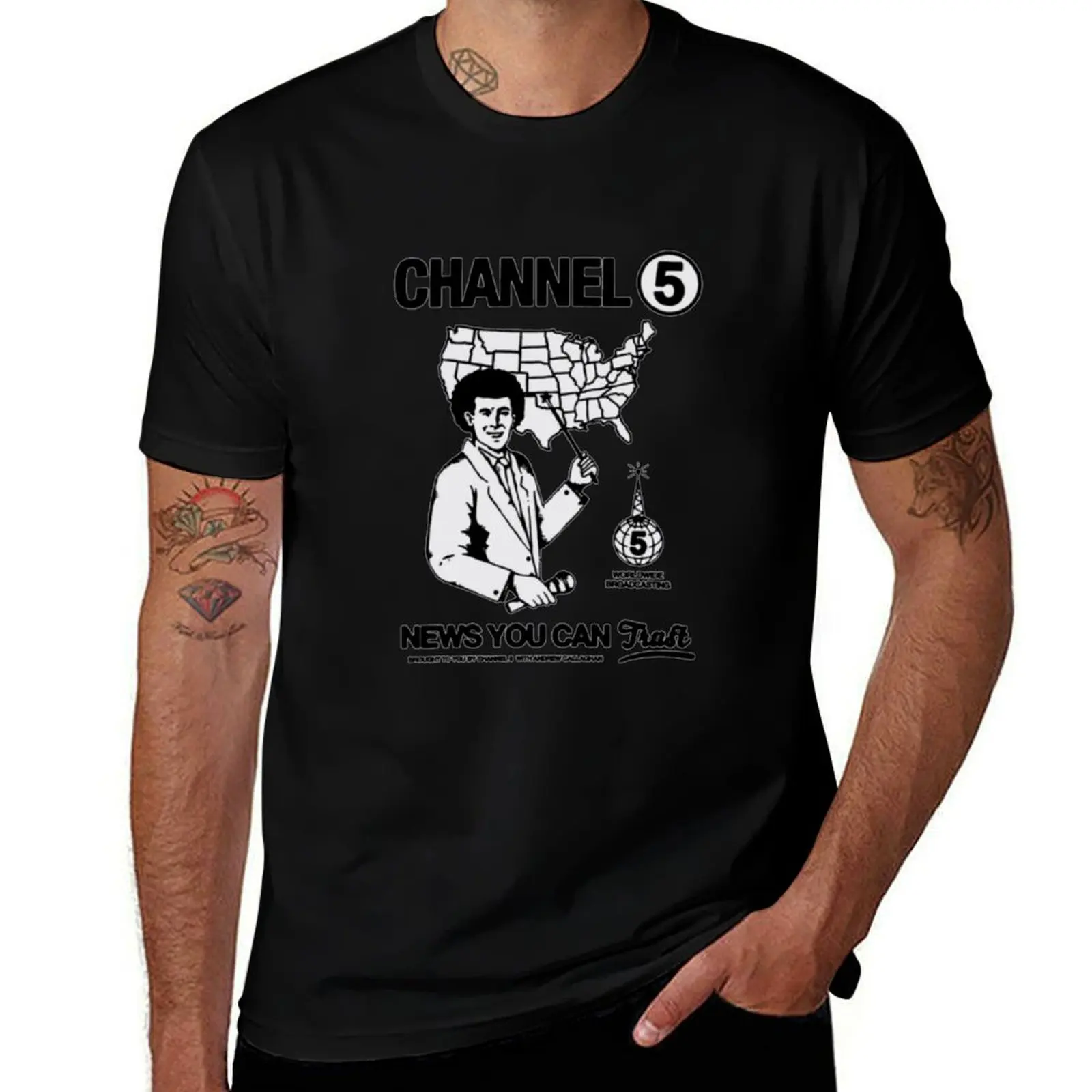 

Channel 5, news you can trust T-Shirt kawaii clothes anime cotton t shirt men