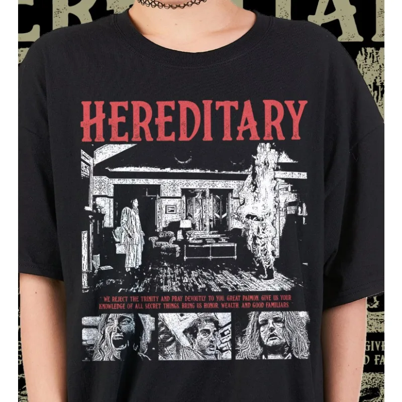 Genetic Retro Horror T-shirt, Ali Esther Horror Movie Pattern Retro Genjuku Style Unisex T-shirt
