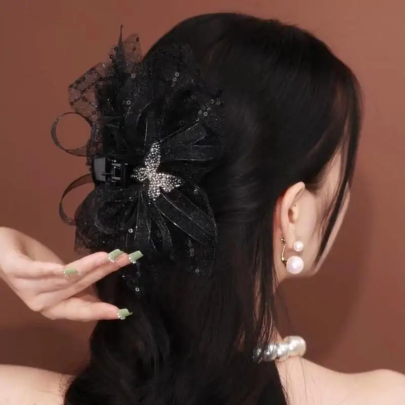 Exquisite Women Butterfly Sequins Mesh Hair Clip Female Hairpins Curling Elegant Hair Accessories Ladies New Headwear Headdress - Image 4