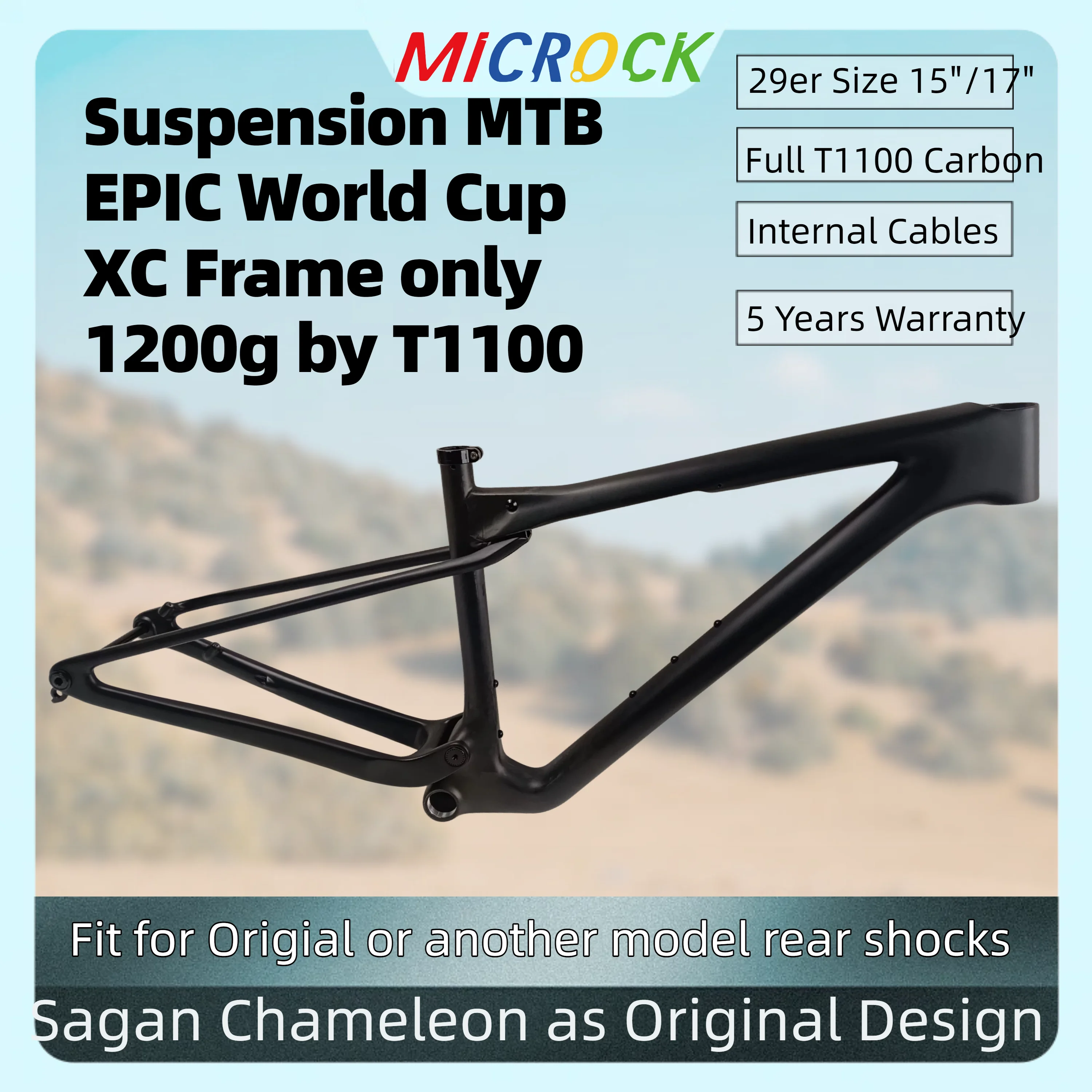 

MICROCK BLACK MATTE HMC T1100 Full Carbon Fiber Suspension MTB Mountain Bike Frame EPIC WC XC Boost 148x1 UDH Hanger 29er 27.5er