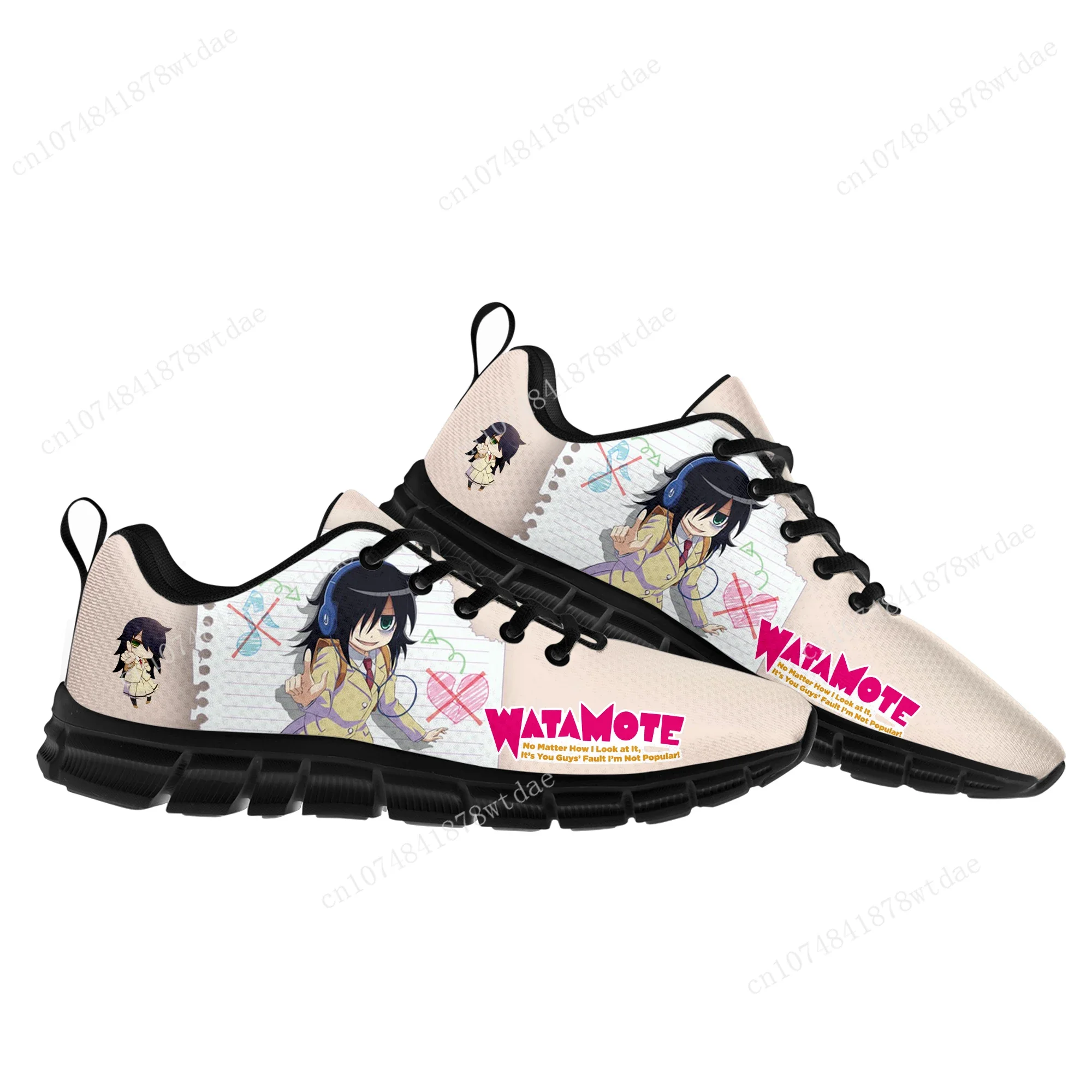 Watamote Kuroki Tomoko Sports Shoes Mens Womens Teenager Kids Children Sneakers High Quality Manga Cartoon Sneaker Custom Shoe