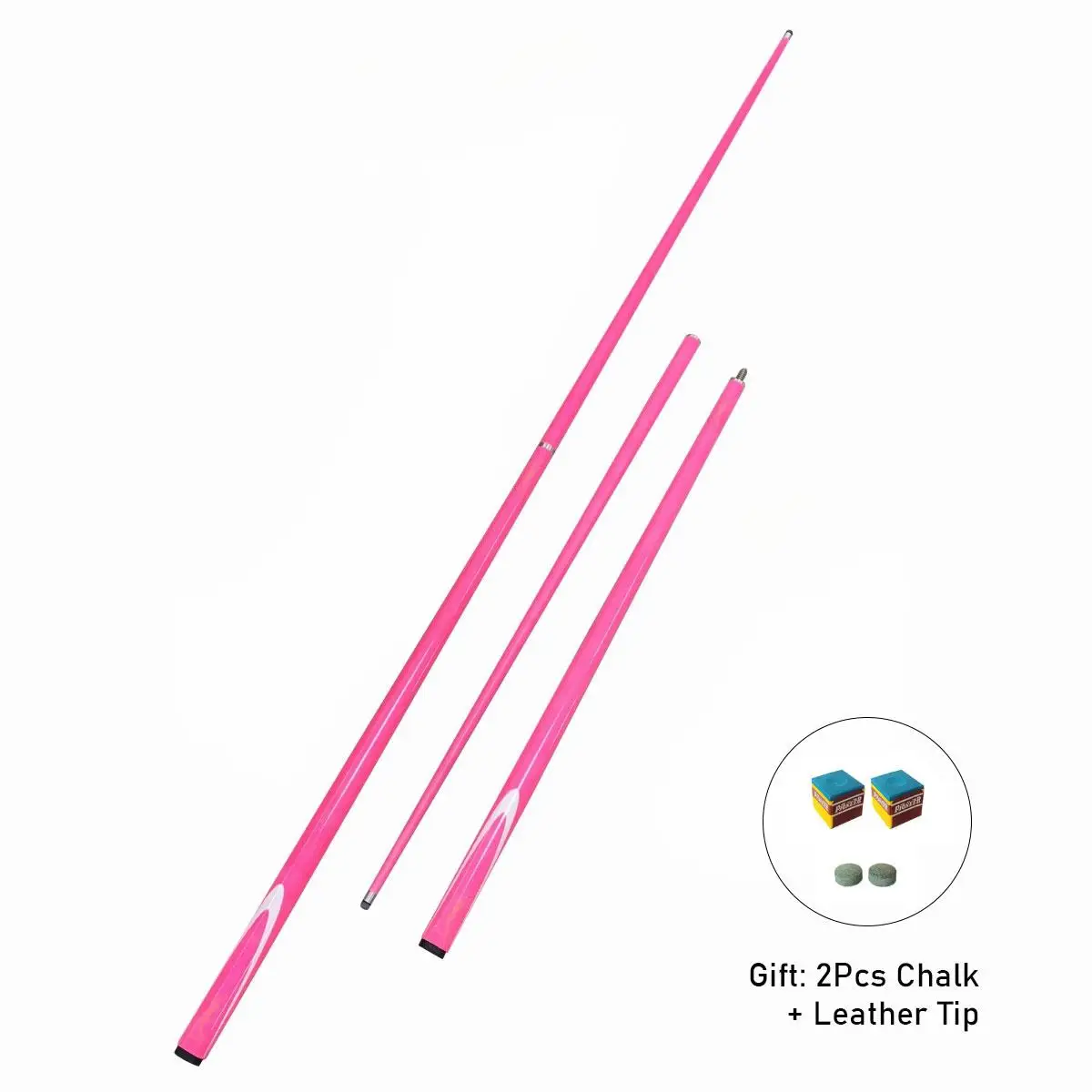 

9.5MM 1/2 Small Head Billiard Cue Carbon Fiber Pink Two-Piece Billiards Club with Chalk and Leather Tip