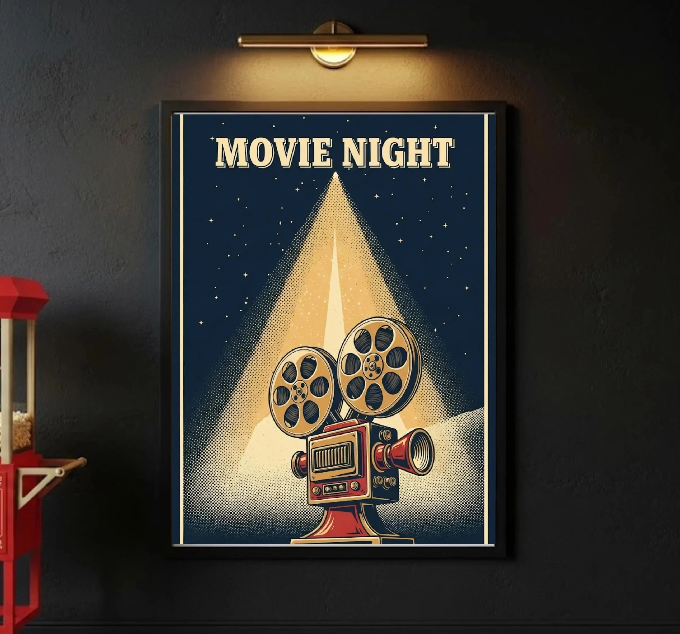 Vintage Movie Poster Set - Popcorn Photography Cinema Canvas Painting Home Decor Picture Movie Lover Gift Cuadros