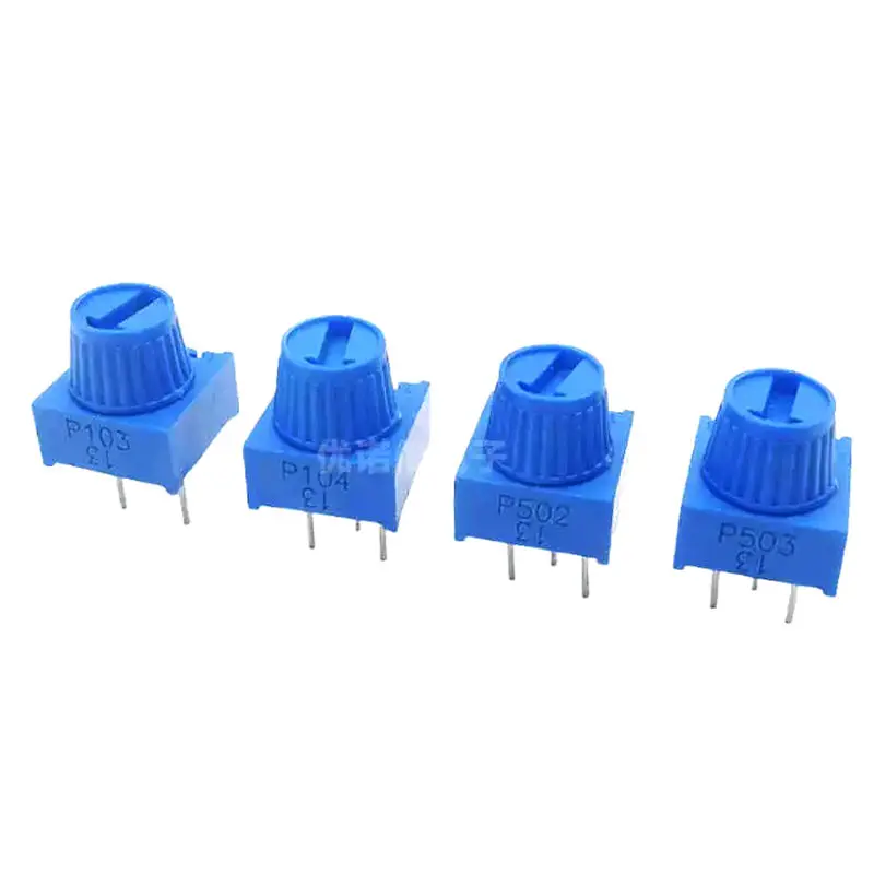 3386P-1-103 1k 2k 5k 10k 20k... 0.5W, 1/2W PC Pins Through Hole Trimmer Potentiometer Cermet 1 Turn Top Adjustment 5PCS/LOT