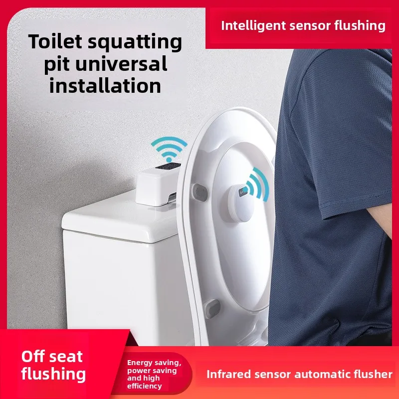 Automatic Toilet Flusher Smart Infrared Sensor Push Free Electric Charging Household Toilet Accessories